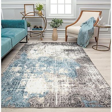 Rugs America Mason Brooks Jada Transitional Distressed Midnight Area Rug