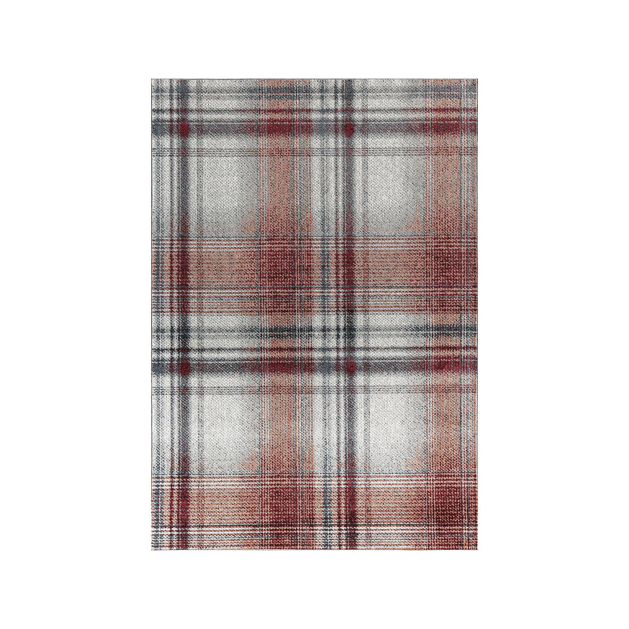 Rugs America Mason Brooks Jada Contemporary Plaid Ruby Rapids Area Rug, Red