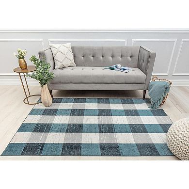Rugs America Mason Brooks Jada Contemporary Modern Bedford Check Area Rug