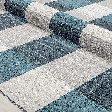 Rugs America Mason Brooks Jada Contemporary Modern Bedford Check Area Rug