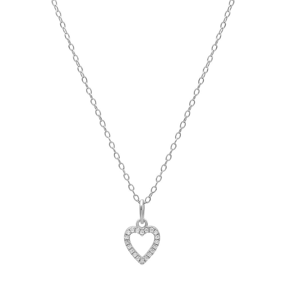 ☆ENGBROX☆ silver925 ami heart cubic necklace EBNL24068SV PRIMROSE Sterling Silver Pave Cubic Zirconia Open Heart