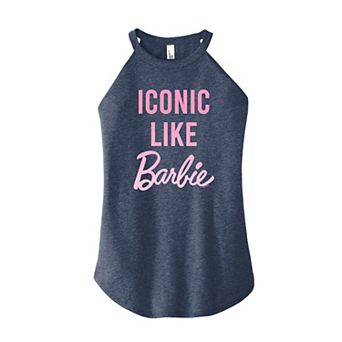 Junior's Barbie "Iconic Like Barbie" High Neck Graphic Tank Top