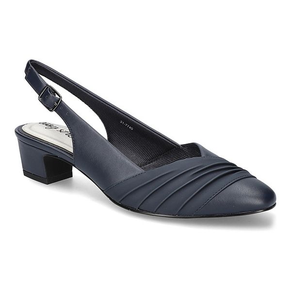 Bates by Easy Street Women's Slingback Pumps - Navy (6.5)