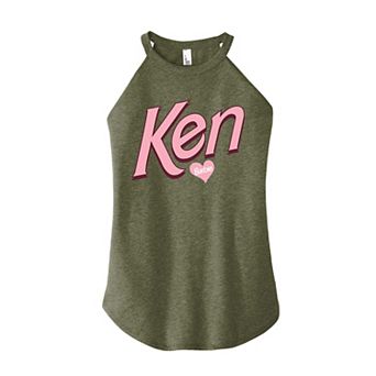 Junior's Barbie "Ken" High Neck Graphic Tank Top