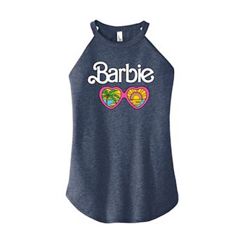 Junior's Barbie Beach Glasses High Neck Graphic Tank Top