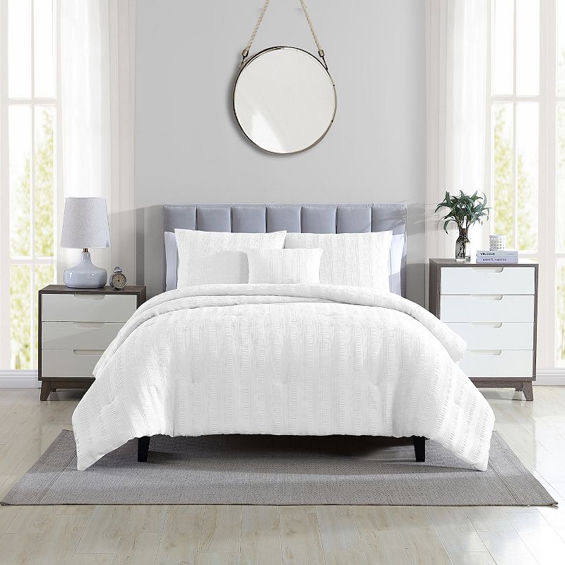 Modern Threads 5-piece Hadley Embellished Comforter Set with Shams, White, 