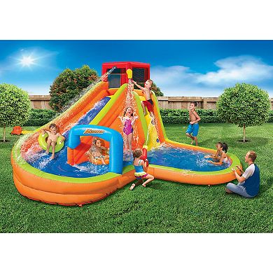 Banzai Lazy River Inflatable Outdoor Adventure Water Park Slide and Splash Pool