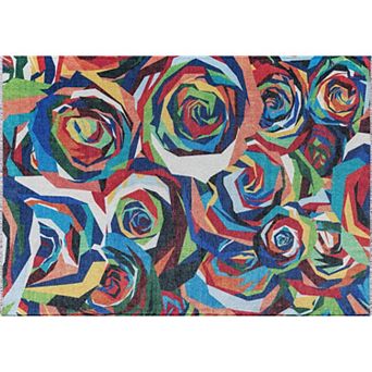 Elizabeth Sutton Soho Rose Modern Floral Area Rug