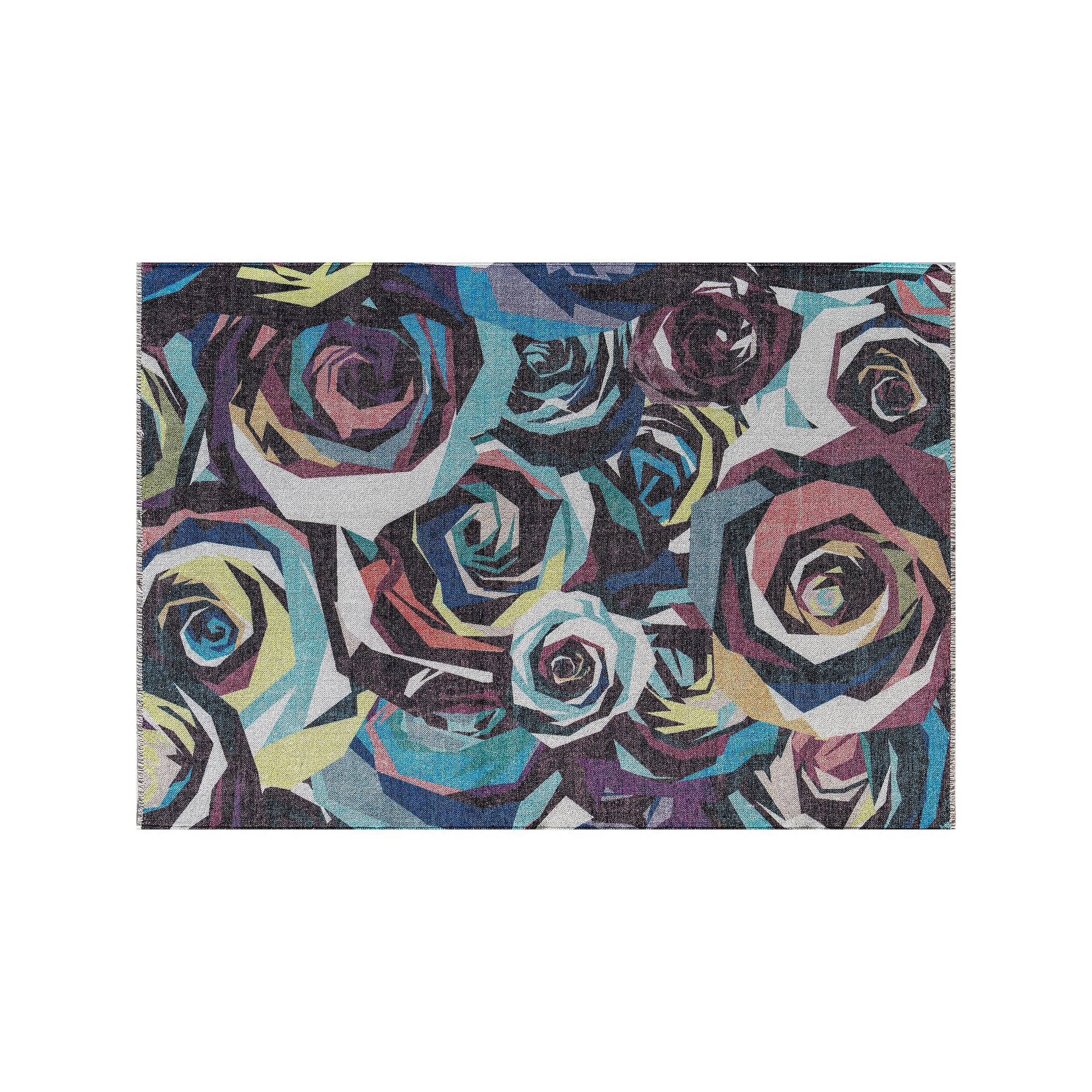 Elizabeth Sutton Soho Rose Modern Floral Area Rug, Every Pink