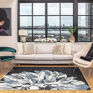 Elizabeth Sutton Soho Modern Floral Dahlia Area Rug