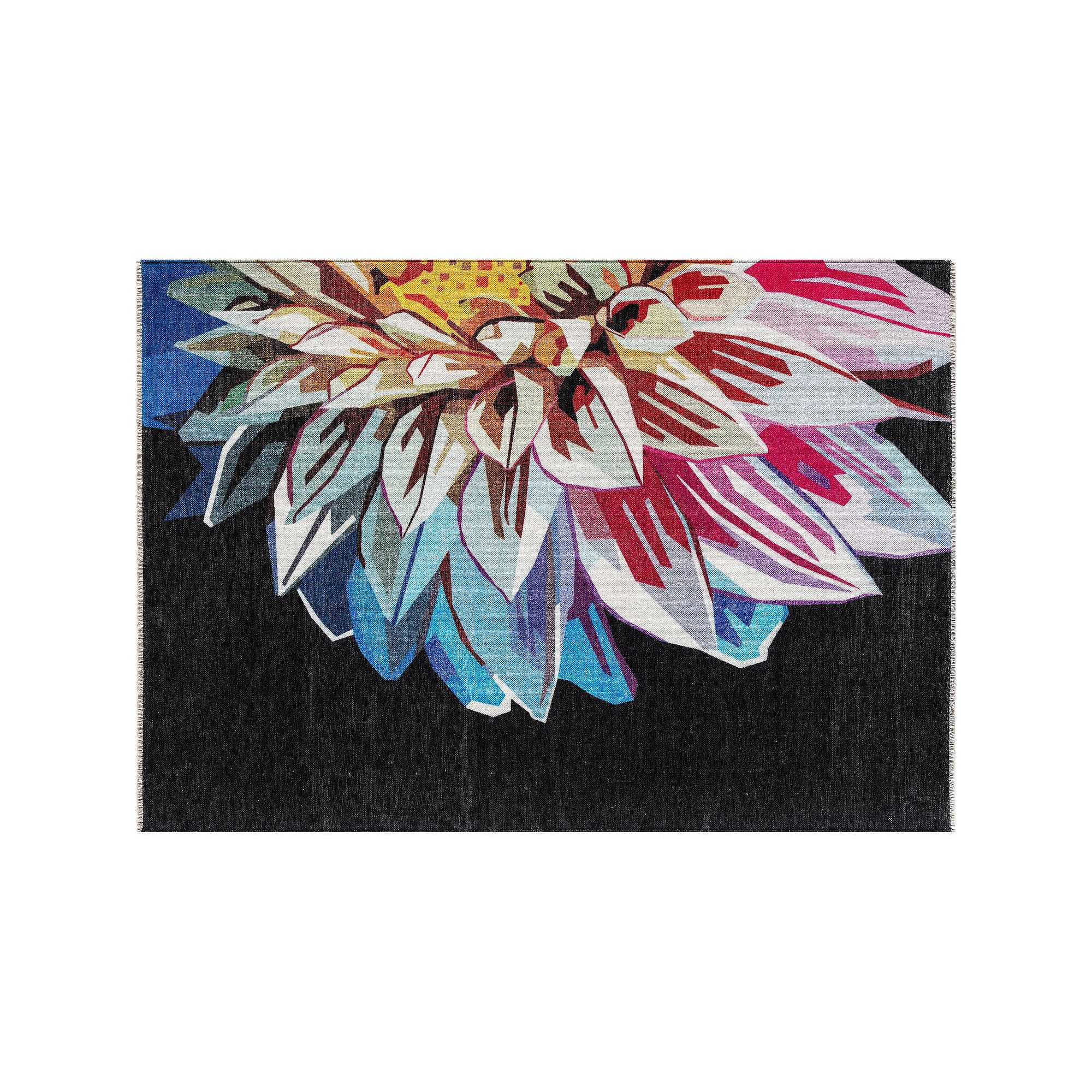 Elizabeth Sutton Soho Modern Floral Dahlia Area Rug, Eternal Dahlia