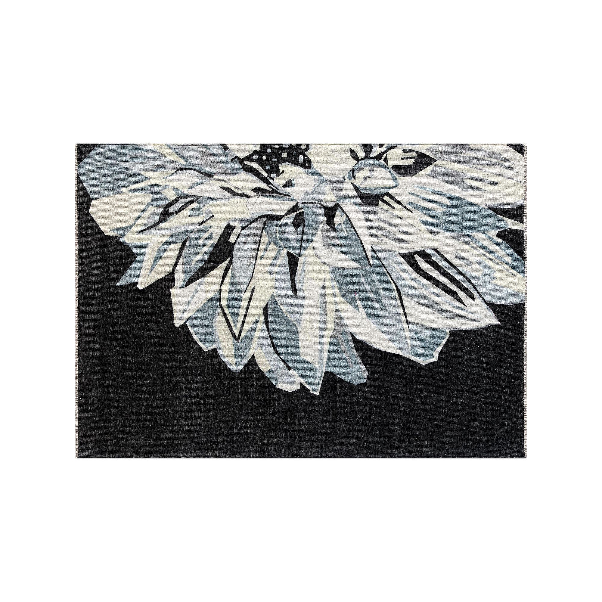 Elizabeth Sutton Soho Modern Floral Dahlia Area Rug, Twilight Dahlia