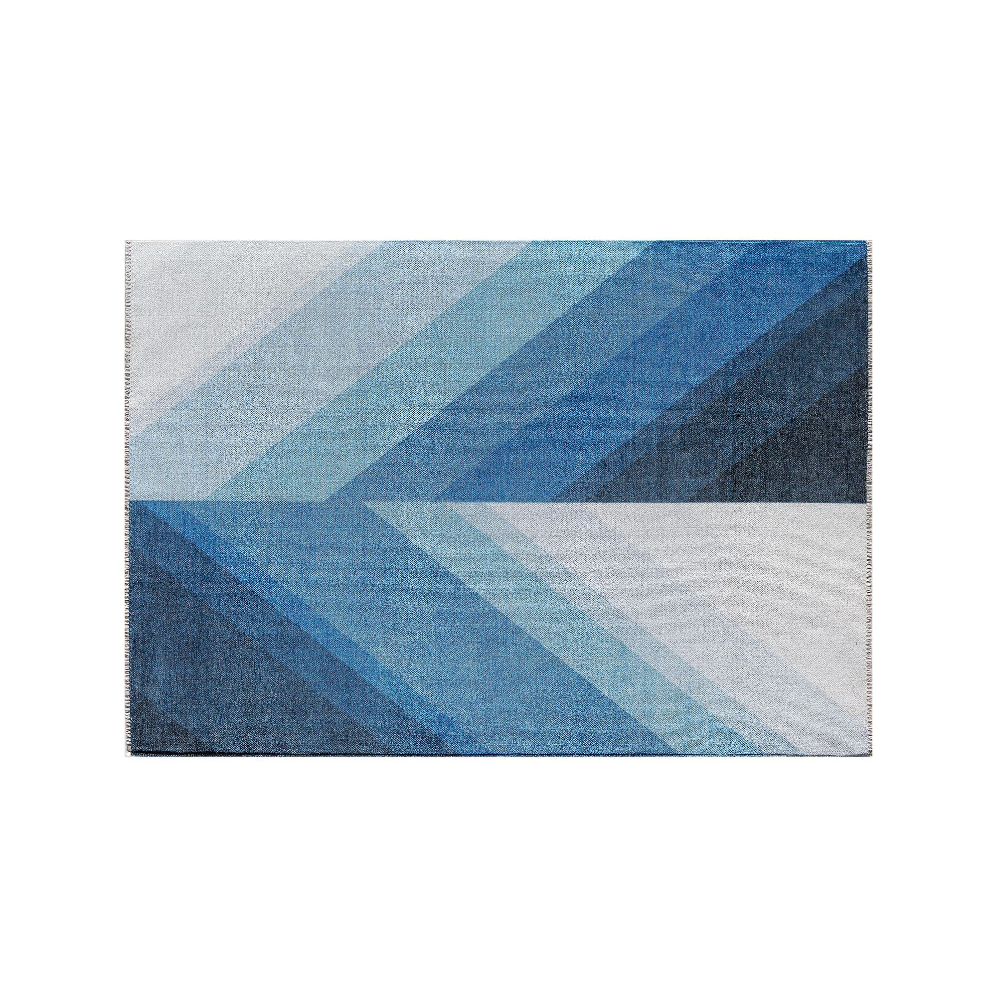 Elizabeth Sutton Soho Blue Modern Stripe Area Rug, True Blue