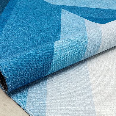 Elizabeth Sutton Soho Blue Modern Stripe Area Rug