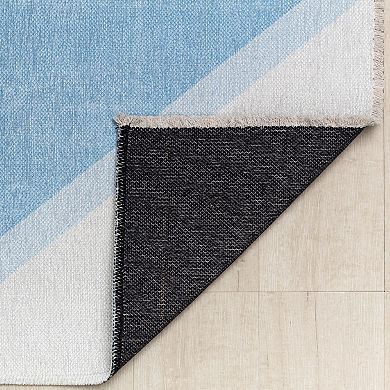 Elizabeth Sutton Soho Blue Modern Stripe Area Rug
