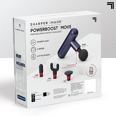 SHARPER IMAGE POWERBOOST MOVE PORTABLE outlet PERCUSSION TRAVEL MASSAGER NIB! Ret. $90.