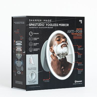 Sharper Image SpaStudio Fogless Shower Mirror Speaker