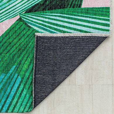 Elizabeth Sutton Soho Modern Floral Palm Area Rug