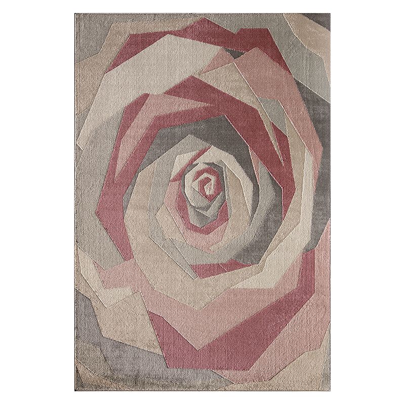 Elizabeth Sutton Vincenzo Modern Floral Area Rug, Pink, 8X10 Ft