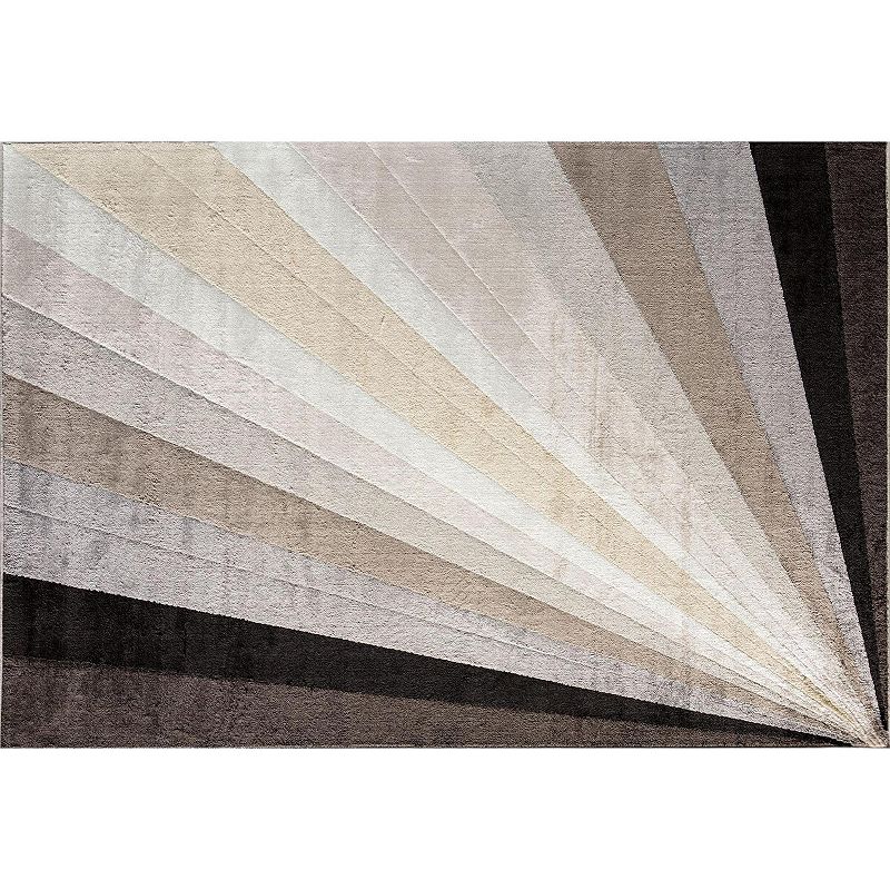 Elizabeth Sutton Vincenzo Modern Stripe Area Rug, Black, 8X10 Ft