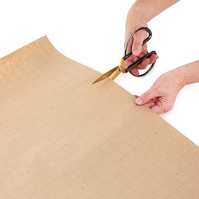 Hallmark Recyclable Kraft Wrapping Paper with Cut Lines 3-Rolls