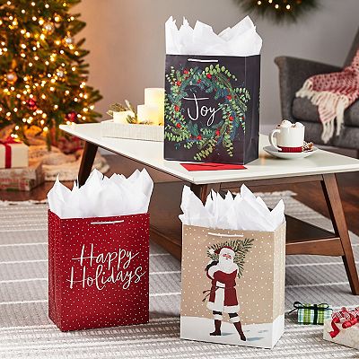 Hallmark 13 in. Large Christmas Gift Bag 3 pk. Bundle