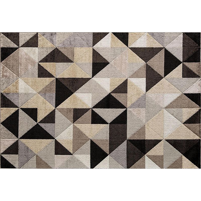 Elizabeth Sutton Vincenzo Modern Geometric Area Rug, Black, 8X10 Ft