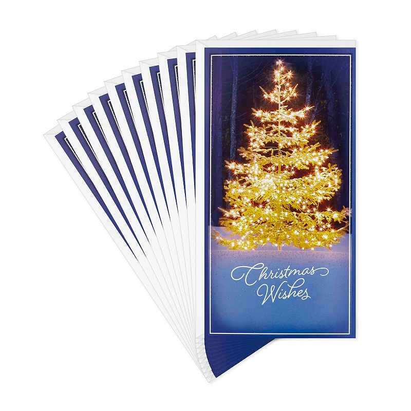 Hallmark Christmas Wishes 10 Pack of Christmas Money or Gift Card Holders, Black