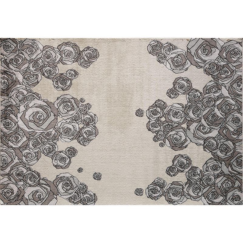 Elizabeth Sutton Vincenzo Transitional Floral Area Rug, White, 8X10 Ft