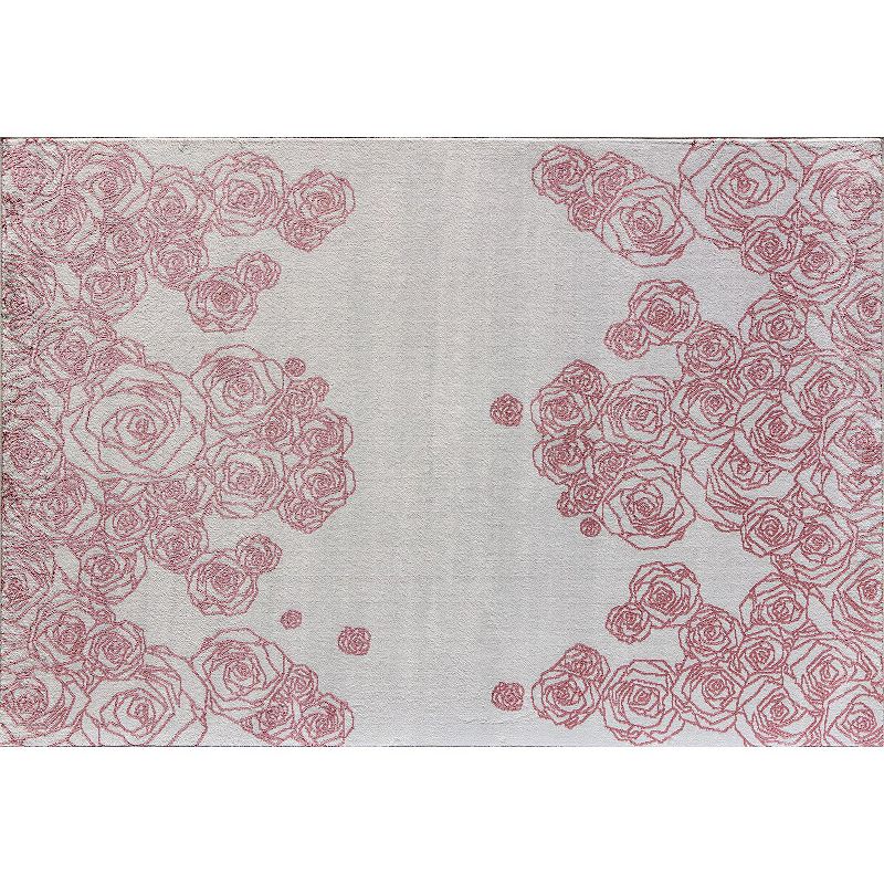 Elizabeth Sutton Vincenzo Transitional Floral Area Rug, White, 8X10 Ft