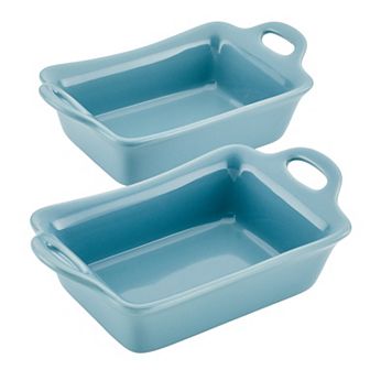 Rachael Ray Ceramics 2 pc Rectangular Au Gratin Set