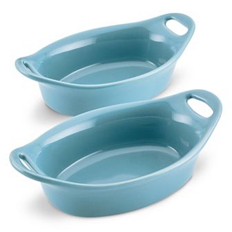 Rachael Ray Ceramics 2 pc Oval Au Gratin Set
