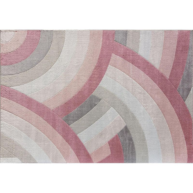 Elizabeth Sutton Vincenzo Modern Geometric Area Rug, Pink, 8X10 Ft