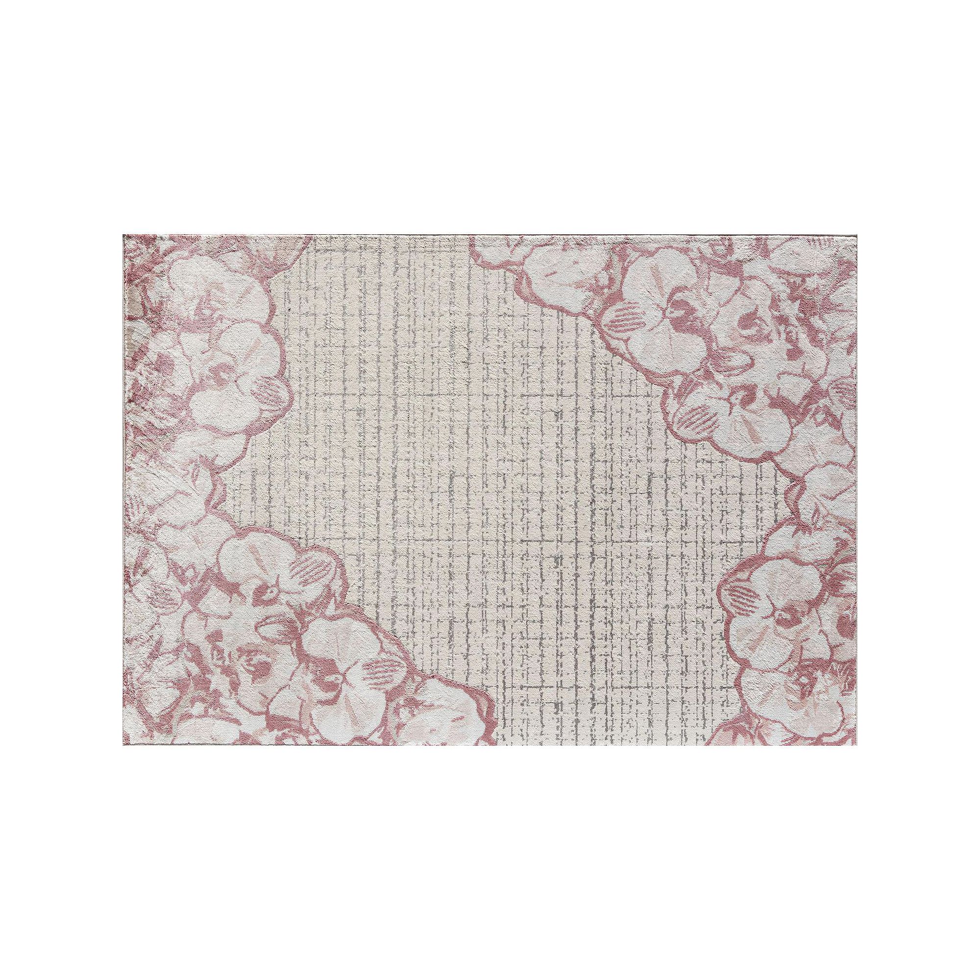 Elizabeth Sutton Vincenzo Modern Floral Area Rug, Tickled Pink