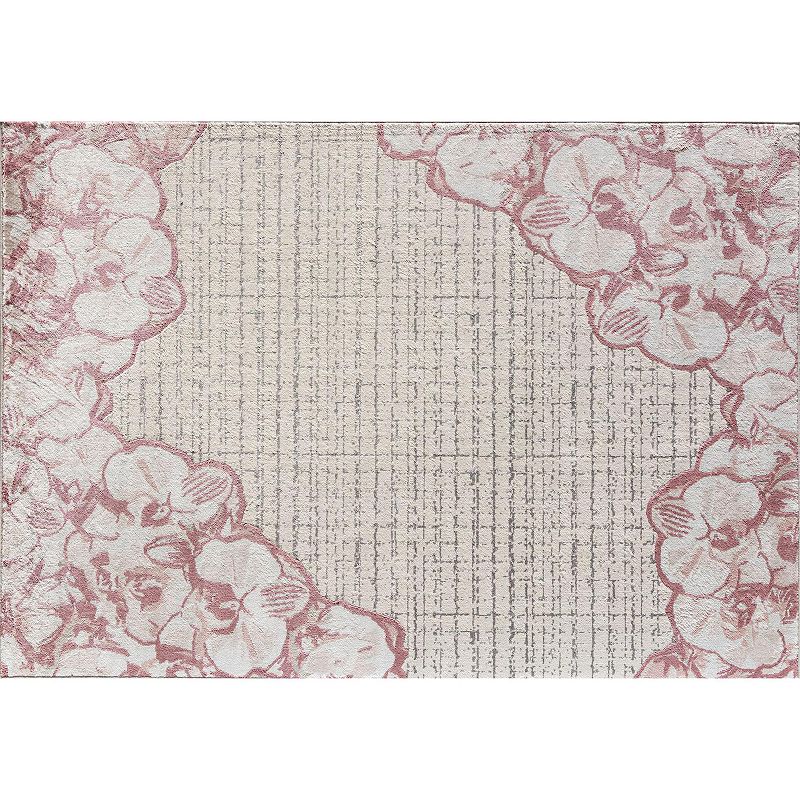 Elizabeth Sutton Vincenzo Modern Floral Area Rug, Pink, 8X10 Ft