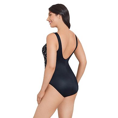 Women's Trimshaper Cosmic Dots Allover Control One-Piece Swimsuit