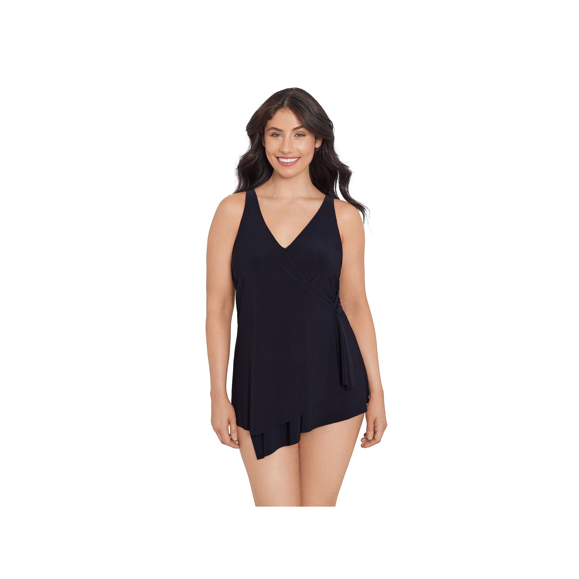 Womens Trimshaper Lola Allover Control Swimdress, Size: 12, Black