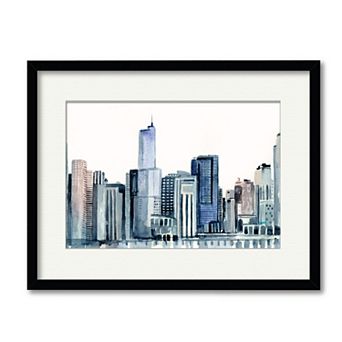 COURTSIDE MARKET Watercolor Skyline Framed Wall Art