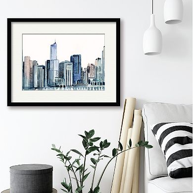 COURTSIDE MARKET Watercolor Skyline Framed Wall Art
