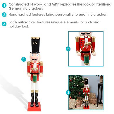 Sunnydaze Noah the Harmonious Indoor Christmas Nutcracker Statue - 35.75 in