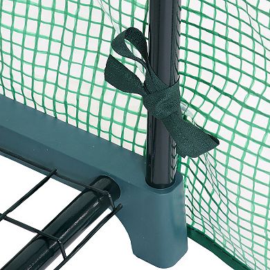 Sunnydaze Iron PVC Cover Mini Greenhouse with 3 Shelves/Zipper - Green