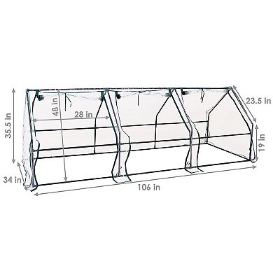 Sunnydaze Iron Plastic Cover Seed Cloche Zippered Mini Greenhouse - Clear