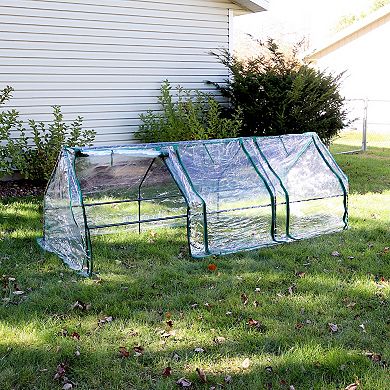 Sunnydaze Iron Plastic Cover Seed Cloche Zippered Mini Greenhouse - Clear