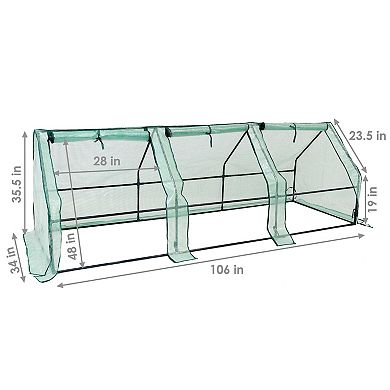 Sunnydaze Iron Plastic Cover Seed Cloche Zippered Mini Greenhouse - Green