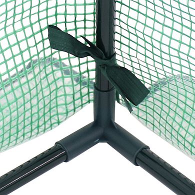 Sunnydaze Iron PVC Cover Mini Cloche Greenhouse with Zipper - Green