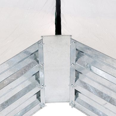 Sunnydaze Galvanized Steel Raised Bed with Greenhouse Kit - 4 ft x 3 ft