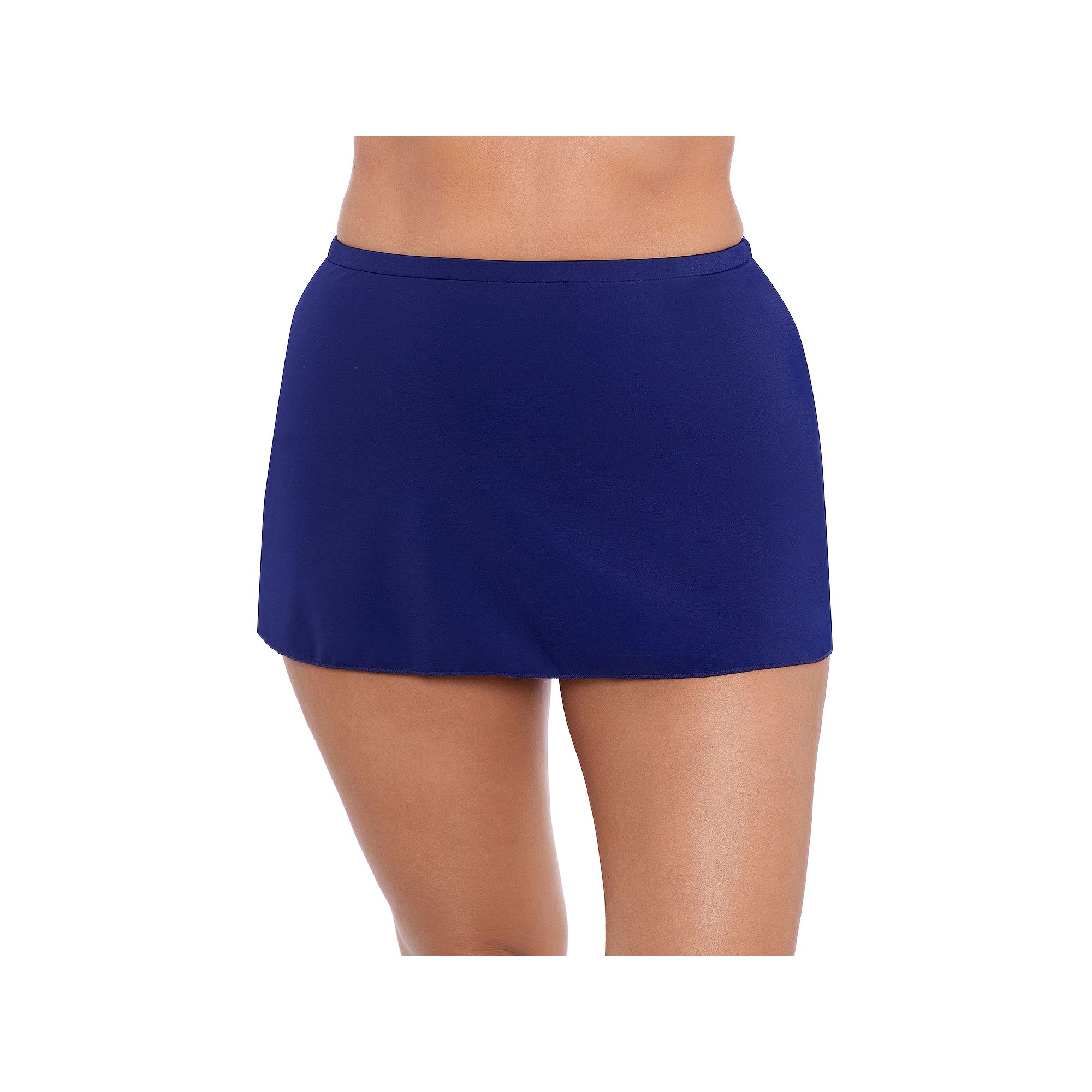 Womens Trimshaper Solid All-Over Control Swim Skirt, Size: 10, Ink