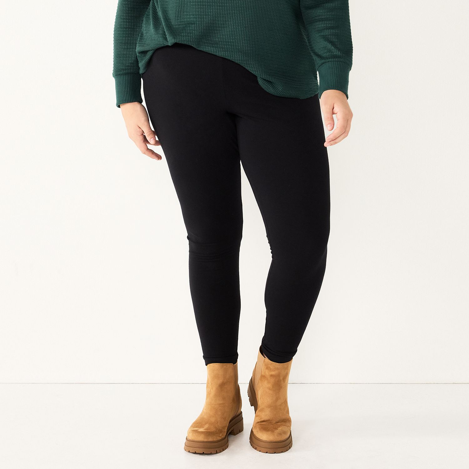 Женские леггинсы Plus Size Sonoma Goods For Life®, цвет: Чёрный — фото 1