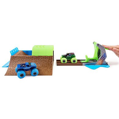 Monster Jam Glow-in-the-Dark Champ Ramp Freestyle Playset with 2 Exclusive Trucks