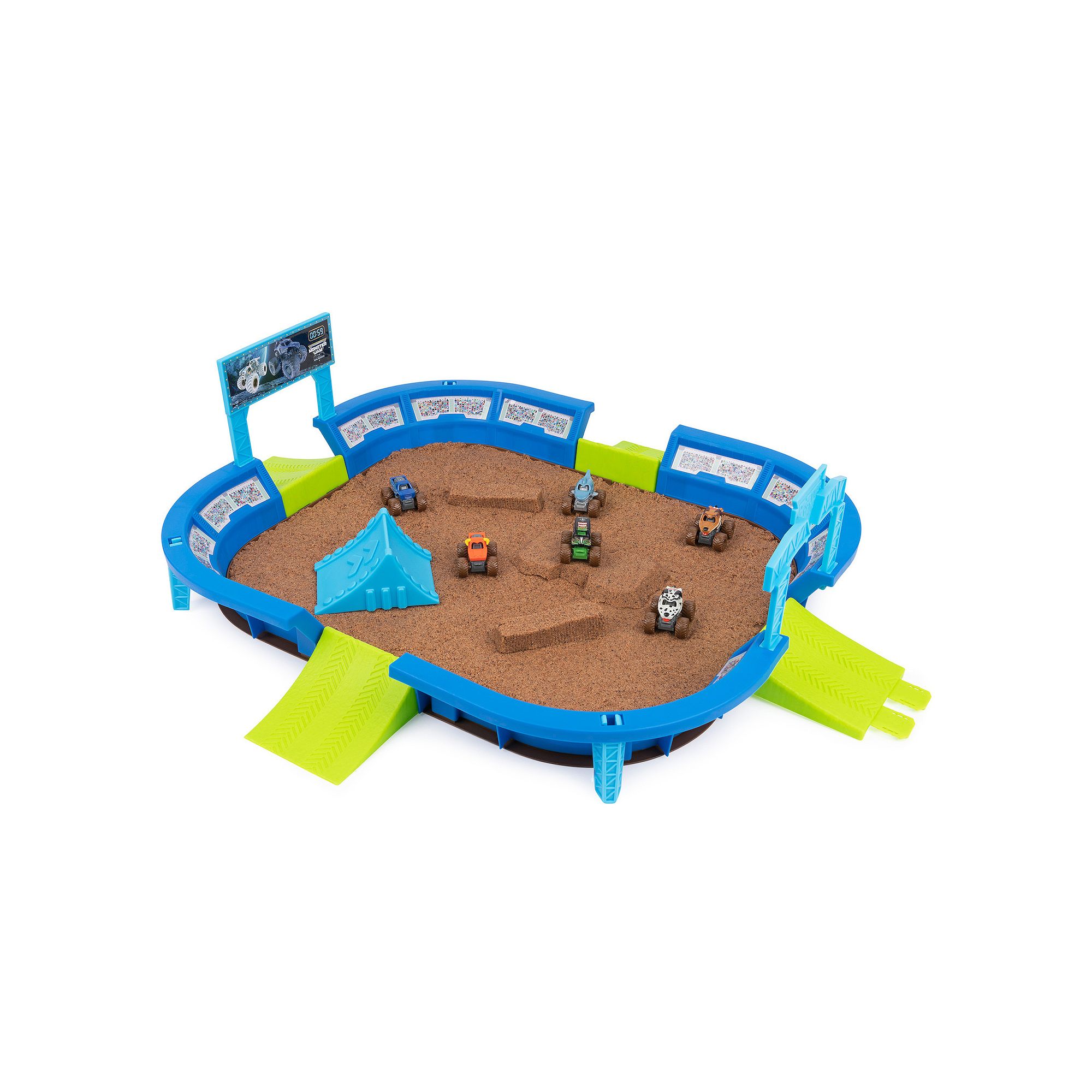 Monster Jam Mini World Finals Monster Dirt Arena with 2lbs Kinetic Sand and